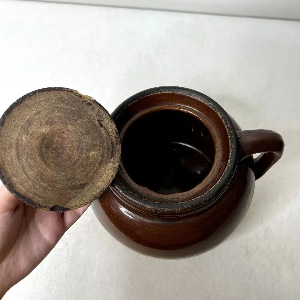 Antique 1920s Robbins Ransbottom Stoneware Bean Pot Crock